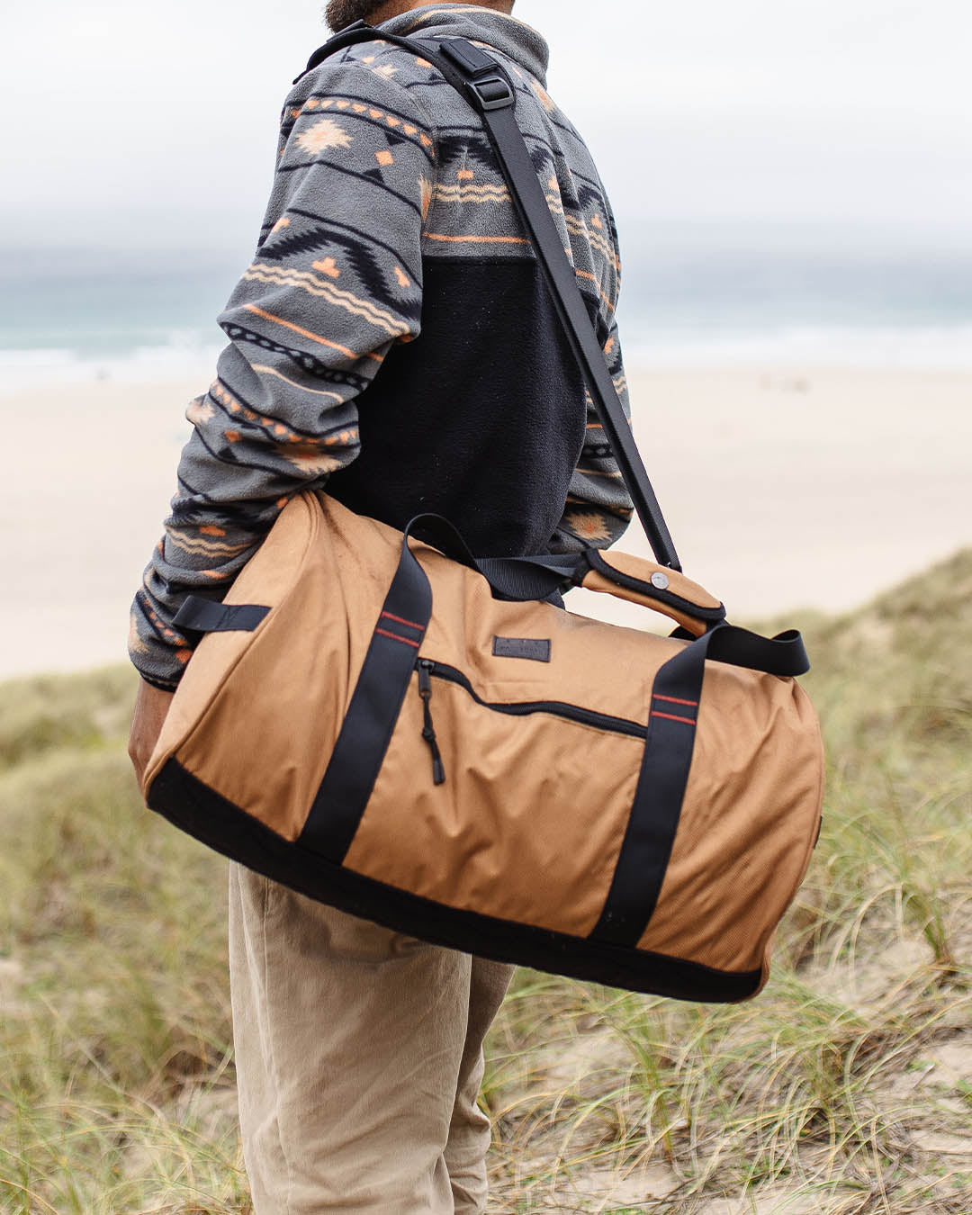 Escape It All 30L Recycled Polyester Duffel Bag - Golden Brown