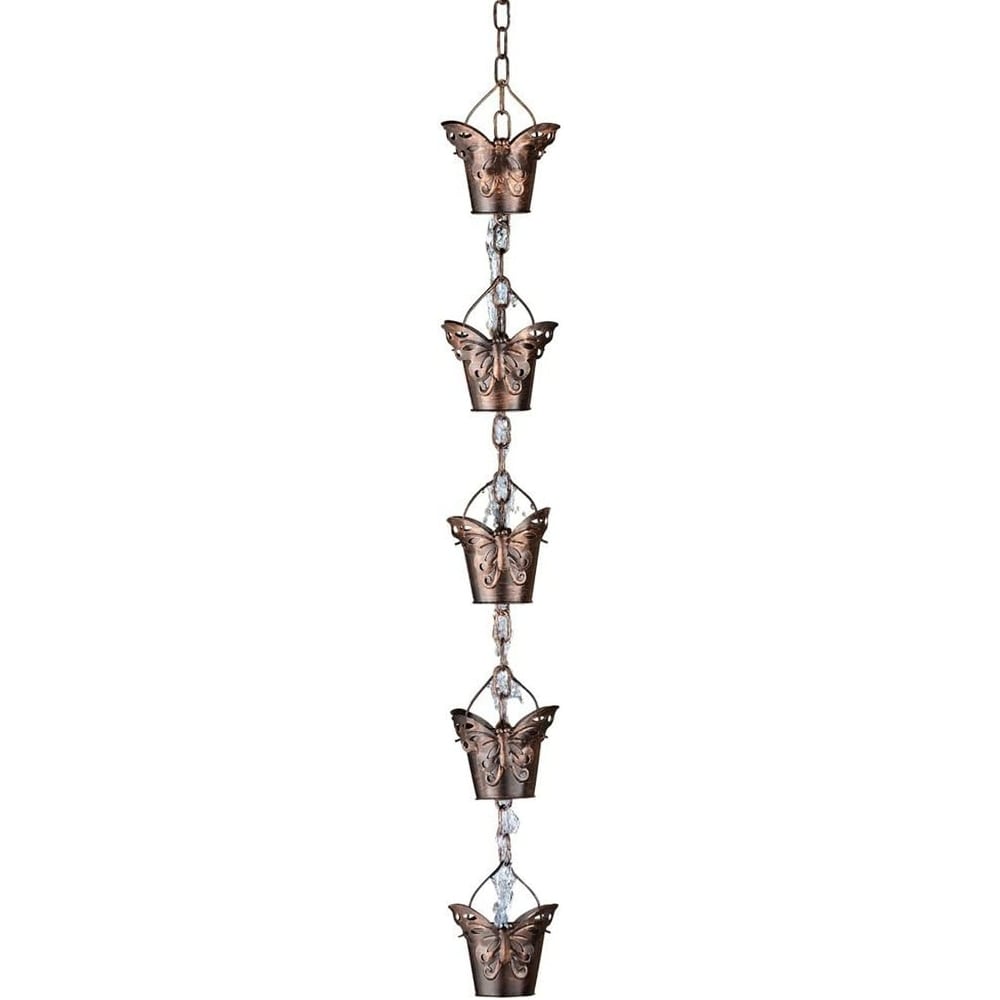 SkyMall Decorative Rustic Iron Butterfly Rain Chain