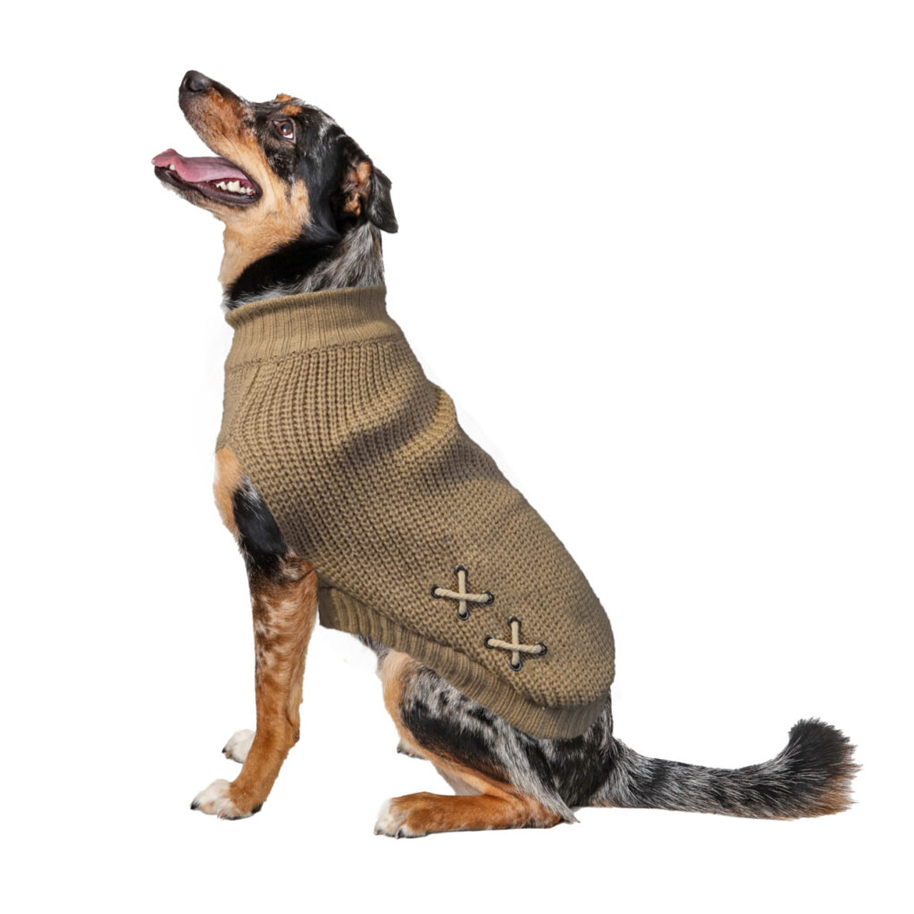 Ethical Pet Criss Cross Taupe Dog Sweater