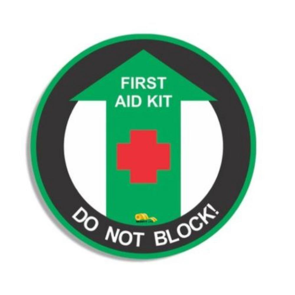 Mighty Line 24 in. Do Not Block First Aid Kit Floor Sign FAKDNB24