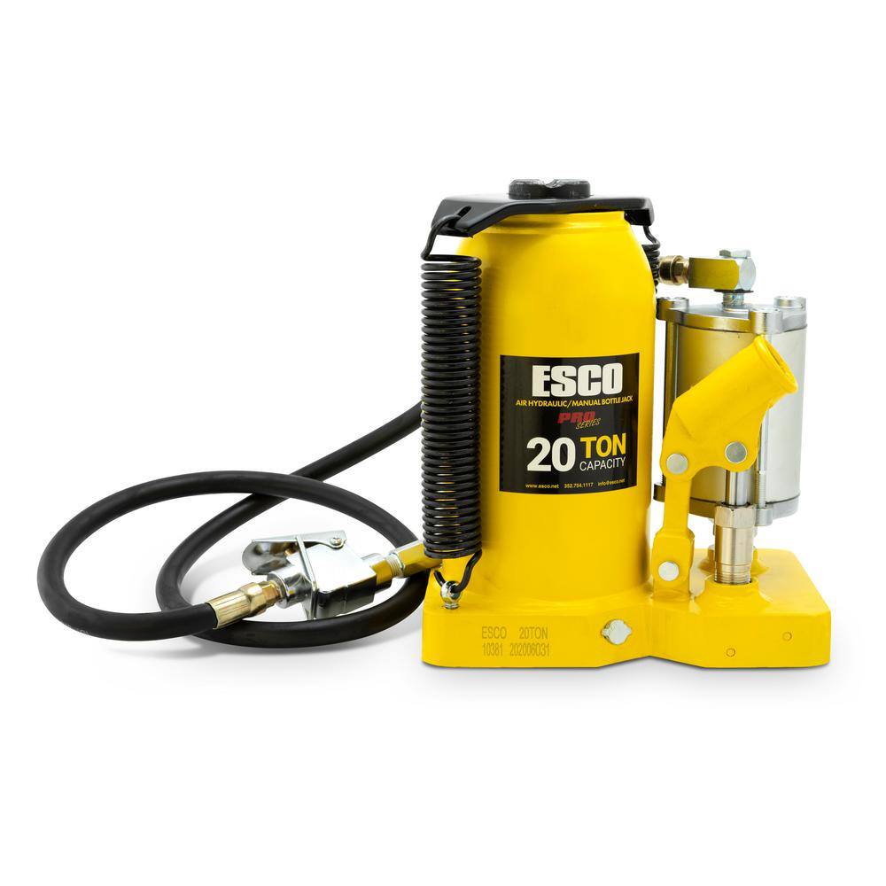 ESCO Pro Series 20 Ton Air Hydraulic Bottle Jack 10381