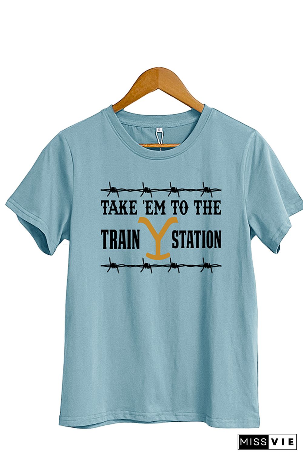 Take 'Em To The Train Station Short Sleeve Graphic Tee Wholesale