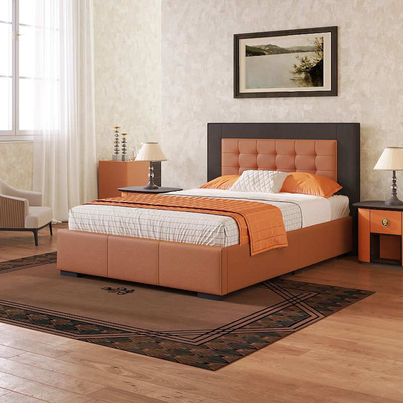 Merax Modern Style Upholstered Queen Platform Bed