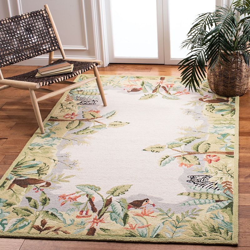 Safavieh Chelsea Jungle Trop Framed Floral Wool Rug