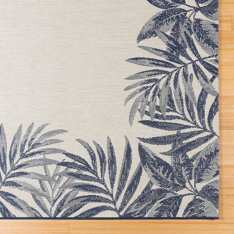 Gertmenian Avenue 33 Paseo Tropic Leaves Indoor/Outdoor Framed Rug