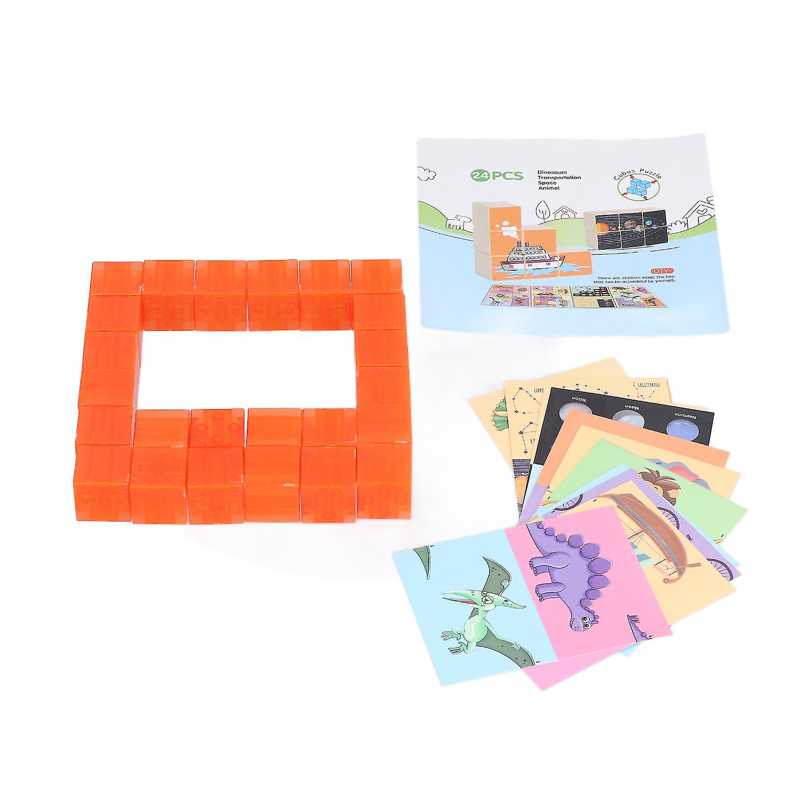 Block Puzzle Children DIY Building Blocks Puzzle with Exquisite Sticker Birthday Gift Educational Toy