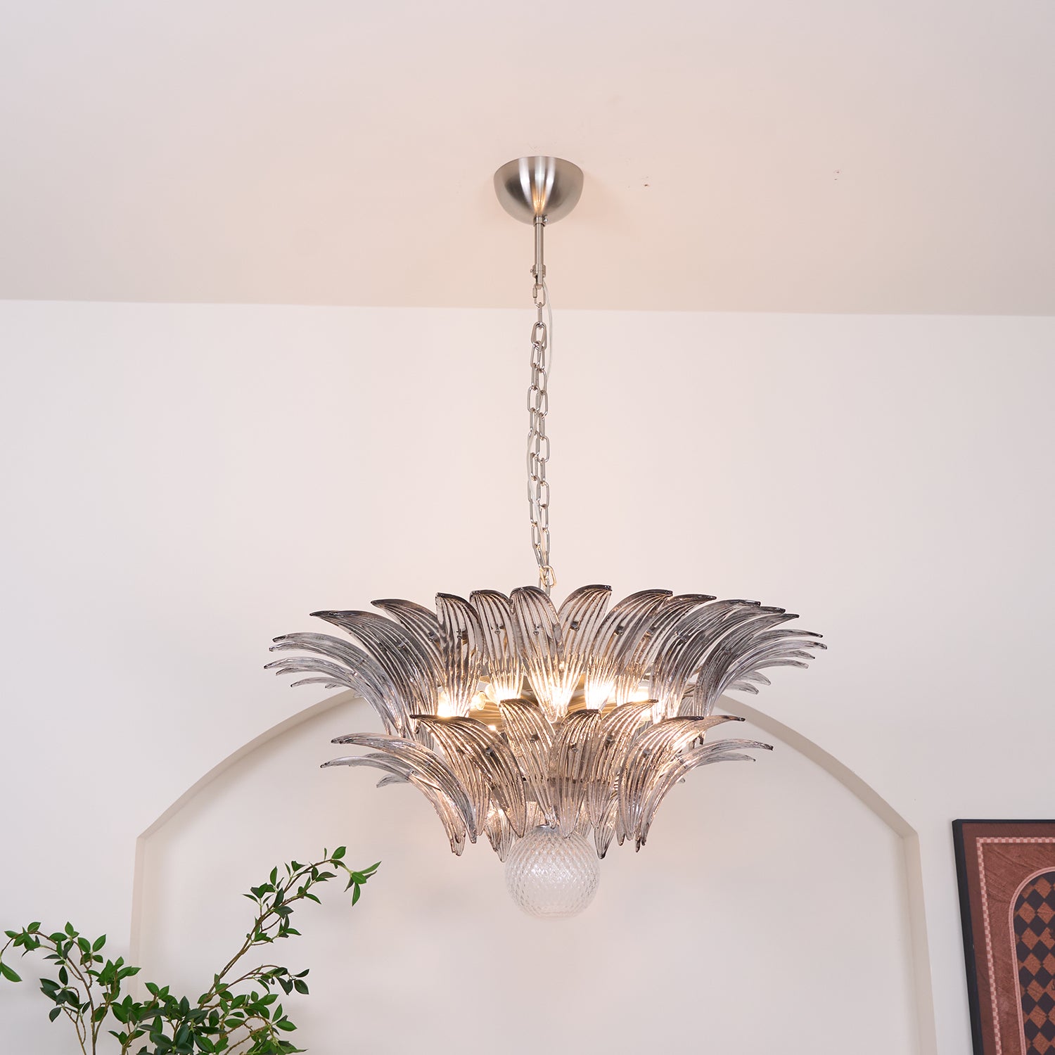 Murano Palmette Transparent Chandelier