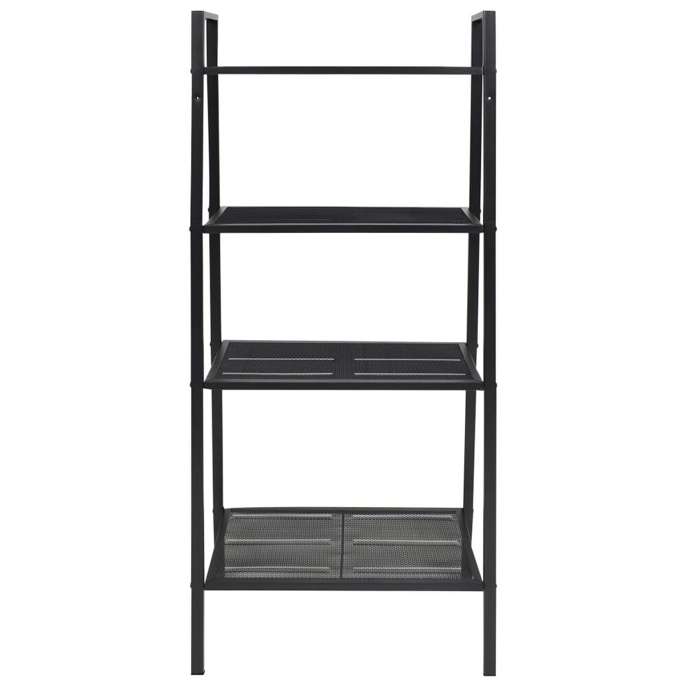 vidaXL Ladder Bookcase 4 Tiers Metal Black   24.4\