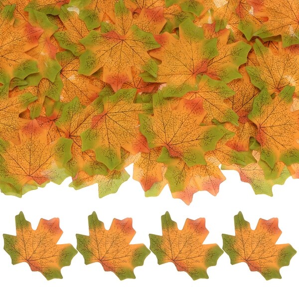 200Pcs Artificial Maple Leaves，Fake Fall Leaves Faux Autumn Leaf Fall