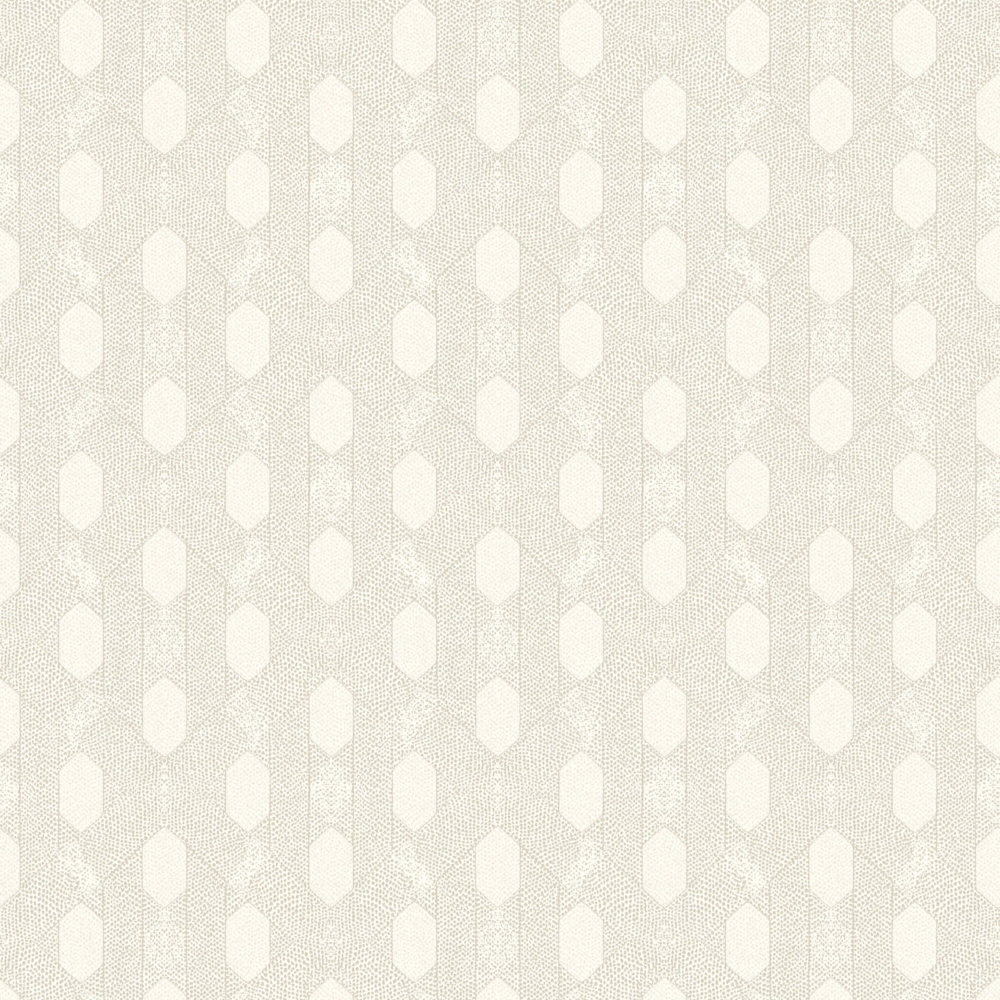 Art Deco Style Geometric Motif Wallpaper in Cream/Grey/Metallic from the Absolutely Chic Collection