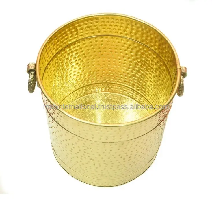 Gold Design Metal Planters Best For Floor Decor Indoor and Outdoor Flower Pot By S R EXPORTS