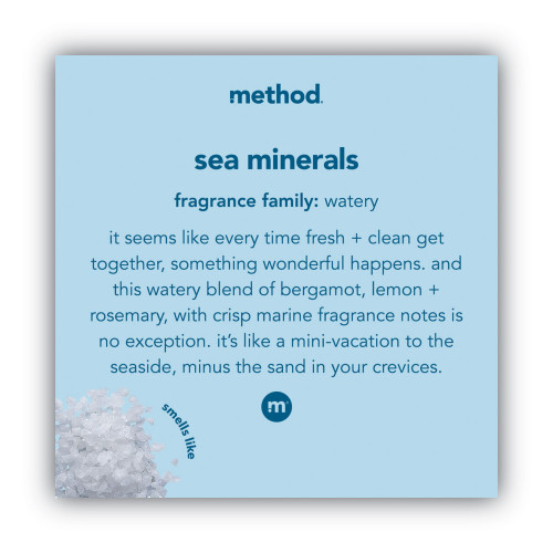 Method Foaming Hand Wash， Sea Minerals， 10 oz Pump Bottle， 6/Carton (00365CT)