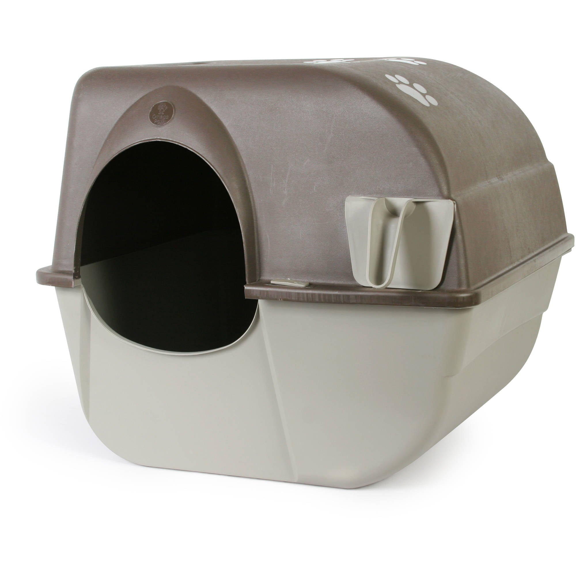 Omega Paw Roll 'N Clean Self Cleaning Cat Litter Box， Large