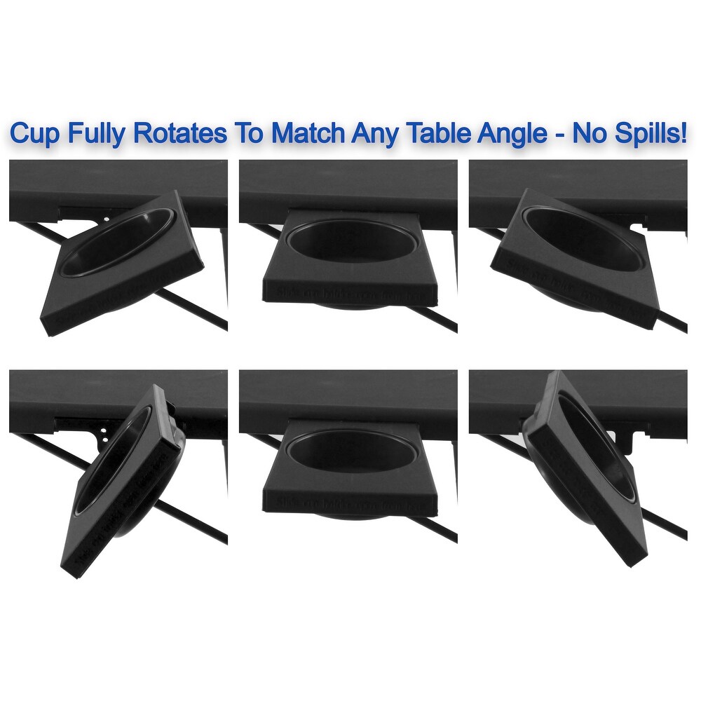 Portable Foldable TV Tray Table   Laptop  Eating Stand W/Adjustable Tray   Sliding Adjustable Cup Holder   As Seen on TV