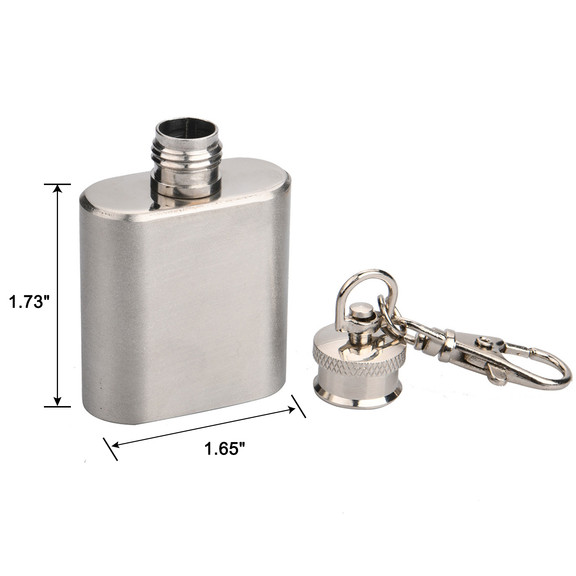 Aspire Blank 1 oz Stainless Steel Key Chain Hip Fl...