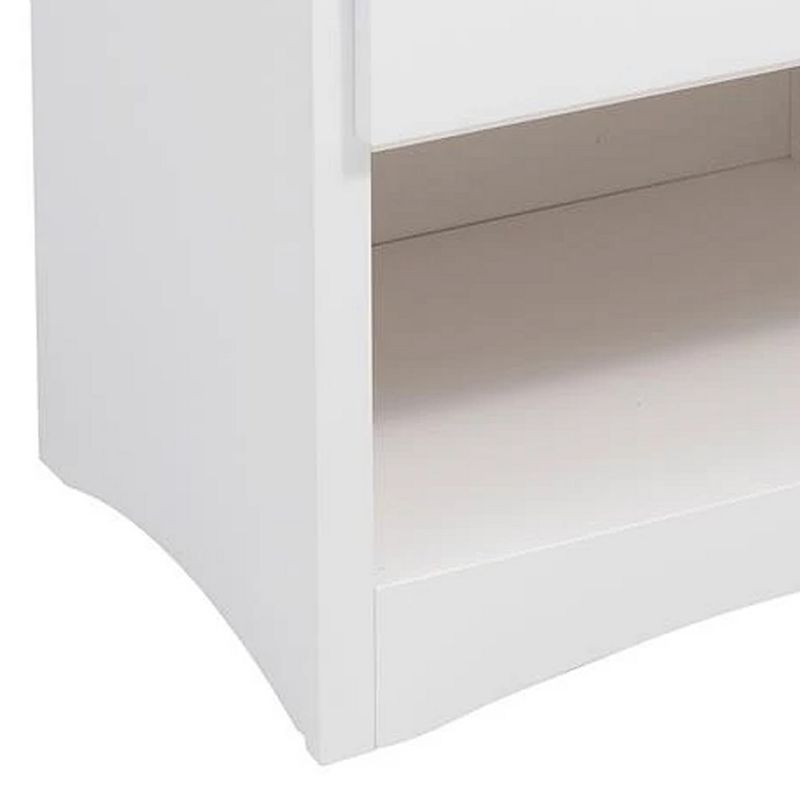 Wooden Night Stand With Bottom Shelf， White