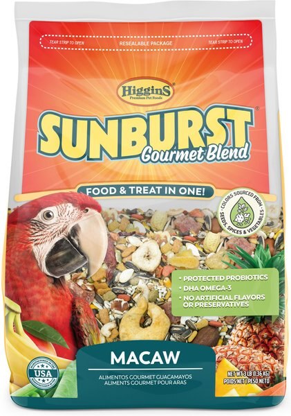 Higgins Sunburst Gourmet Blend Birdseed and Nuts Macaw Bird Food