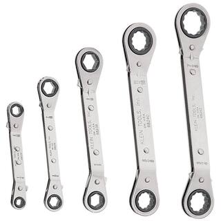 Klein Tools 5-Piece Fully Reversible Ratcheting Offset Box Wrench Set 68245