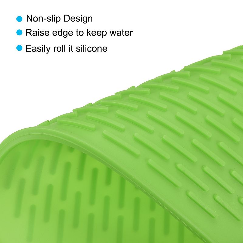 2 Pcs 8.5 x 6 Sink Drain Pad Silicone Dish Drying Mat Set