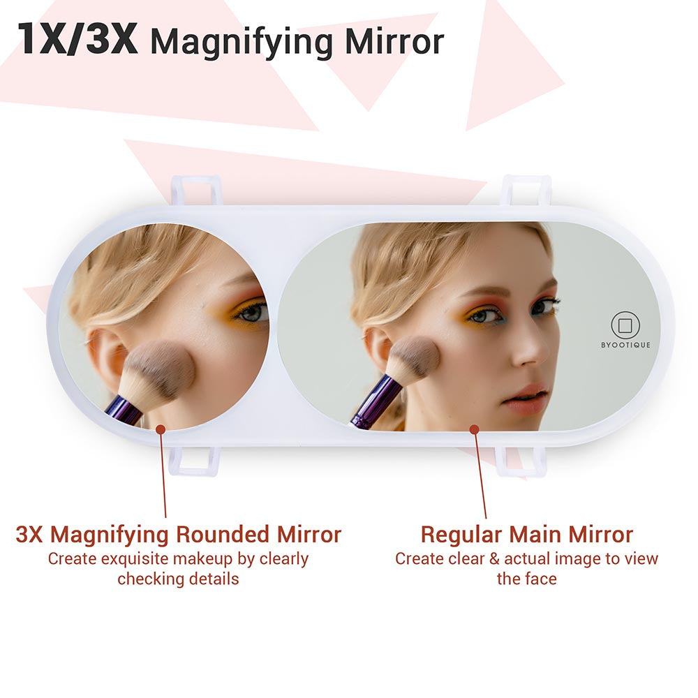 Byootique Visor Mirror Car Vanity Mirror with Light & 3X Magnifying