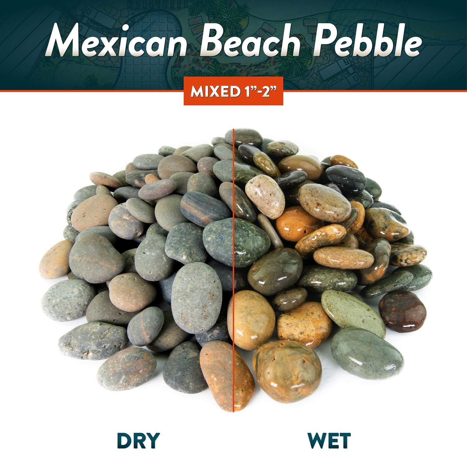 Mexican Beach Pebbles, Round River Rock  Landscape Garden Stones 20 pounds