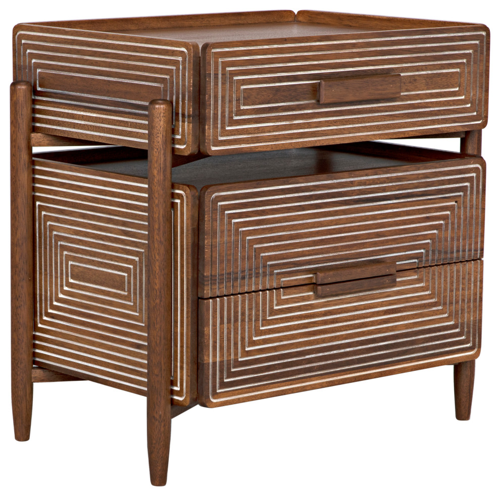 NOIR Furniture   Savino Side Table in Dark Walnut   GTAB970DW   Midcentury   Side Tables And End Tables   by Noir  Houzz