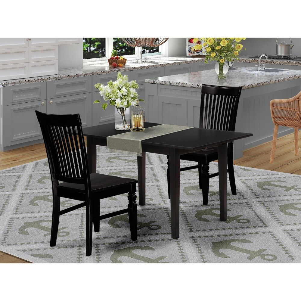 East West Furniture Dining Table Set Includes a Rectangle Wooden Table and Dining Chairs (Pieces and Finish Color Options)