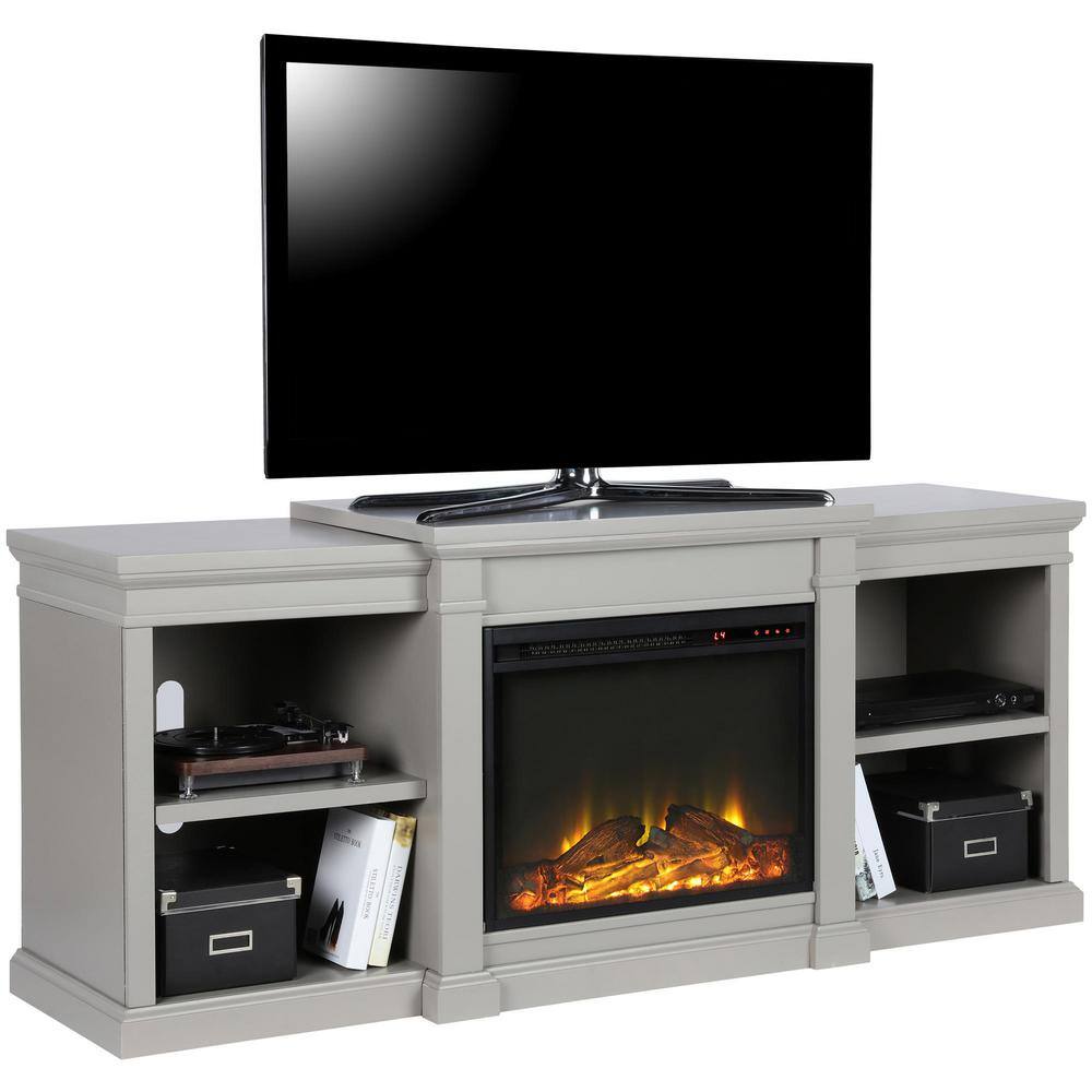 Ameriwood Home Paynes Gray Electric Fireplace 70 in. TV Stand HD51152