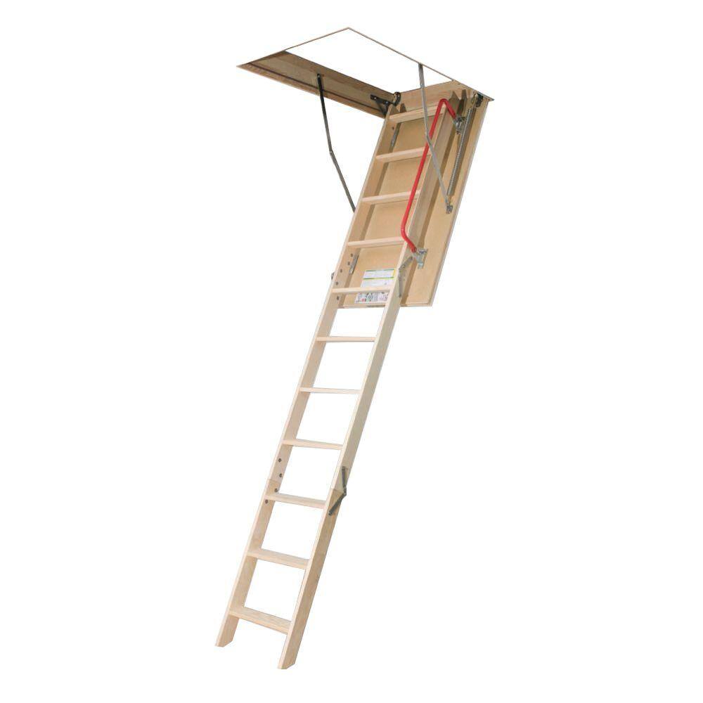 Fakro LWP 10 ft. 1 in. 22-12 in. x 54 in. Insulated Wood Attic Ladder with 300 lb. Load Capacity Type IA Duty Rating 66803