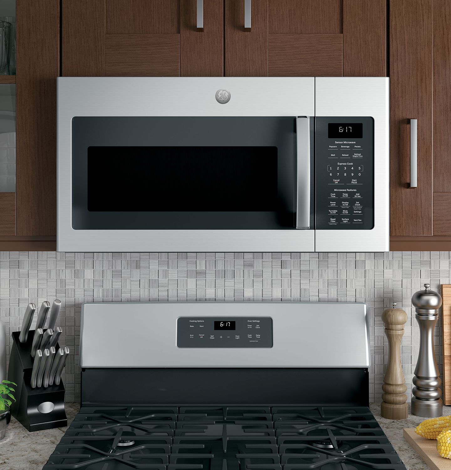 GE 1.7 Cu. Ft. Fingerprint Resistant Stainless Steel Over-The-Range Sensor Microwave Oven