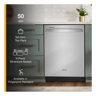 Whirlpool 24 in. Fingerprint Resistant Stainless Steel Dishwasher with Tub and Tall Top Rack WDT740SALZ