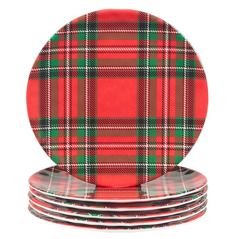 Certified International 12-Piece Christmas Plaid Dinnerware Set