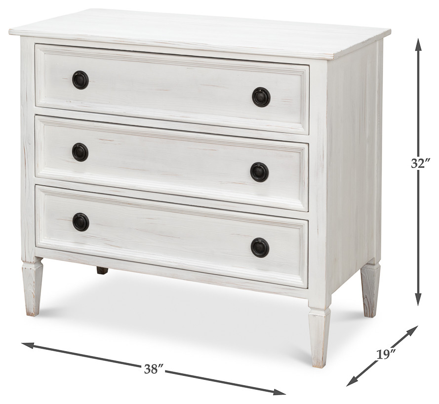 French Provincial White Painted Dresser   Farmhouse   Accent Chests And Cabinets   by English Georgian America  Houzz