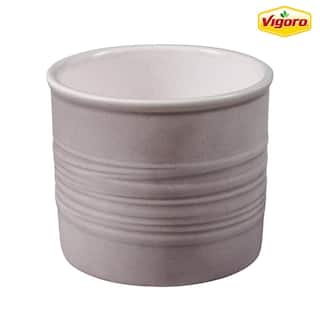 Vigoro 3.1 in. x 3.1 in. D x 2.8 in. H Taft Small Warm Gray Ceramic Pot 57554