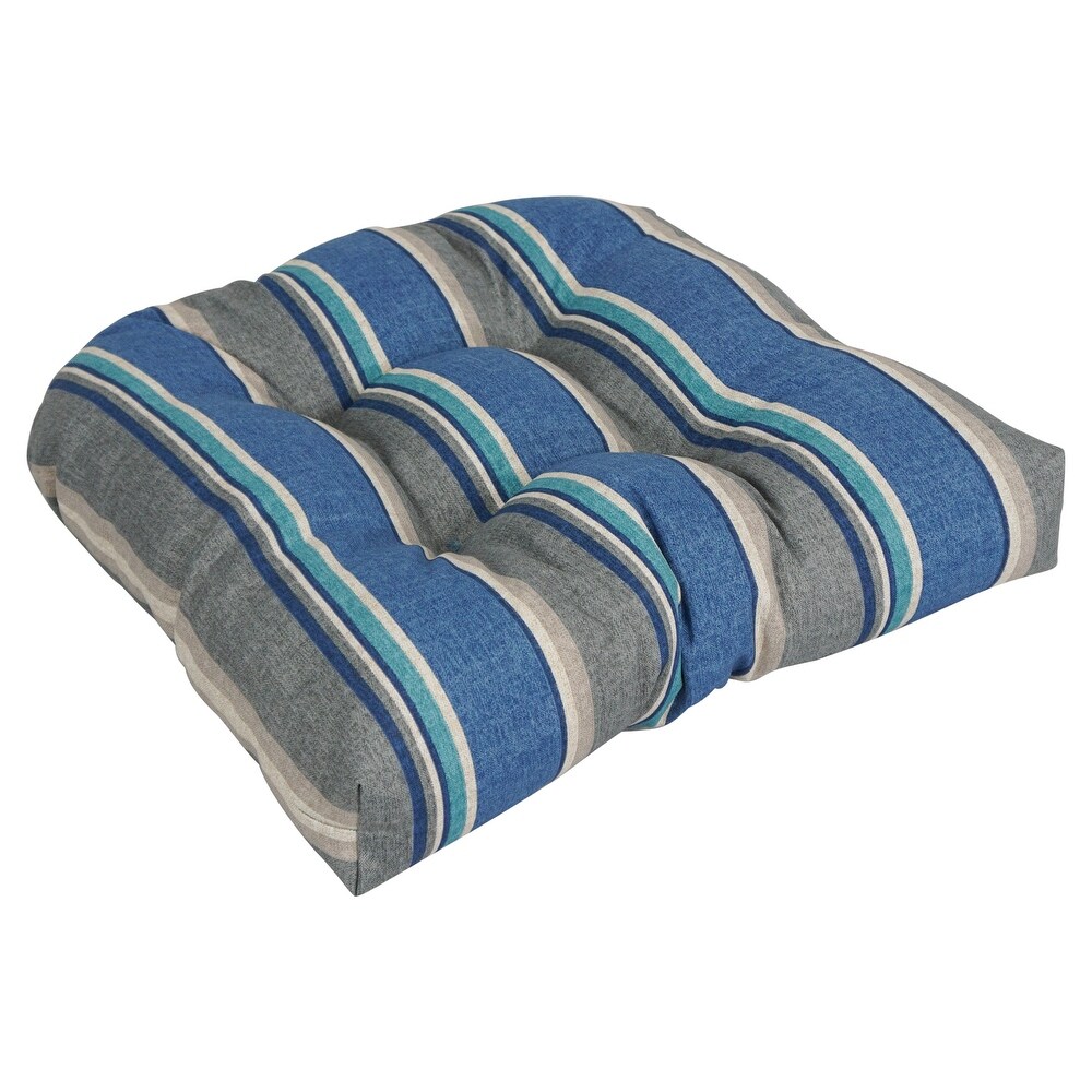 19 inch Rounded Back Tufted Indoor/Outdoor Chair Cushion   19\