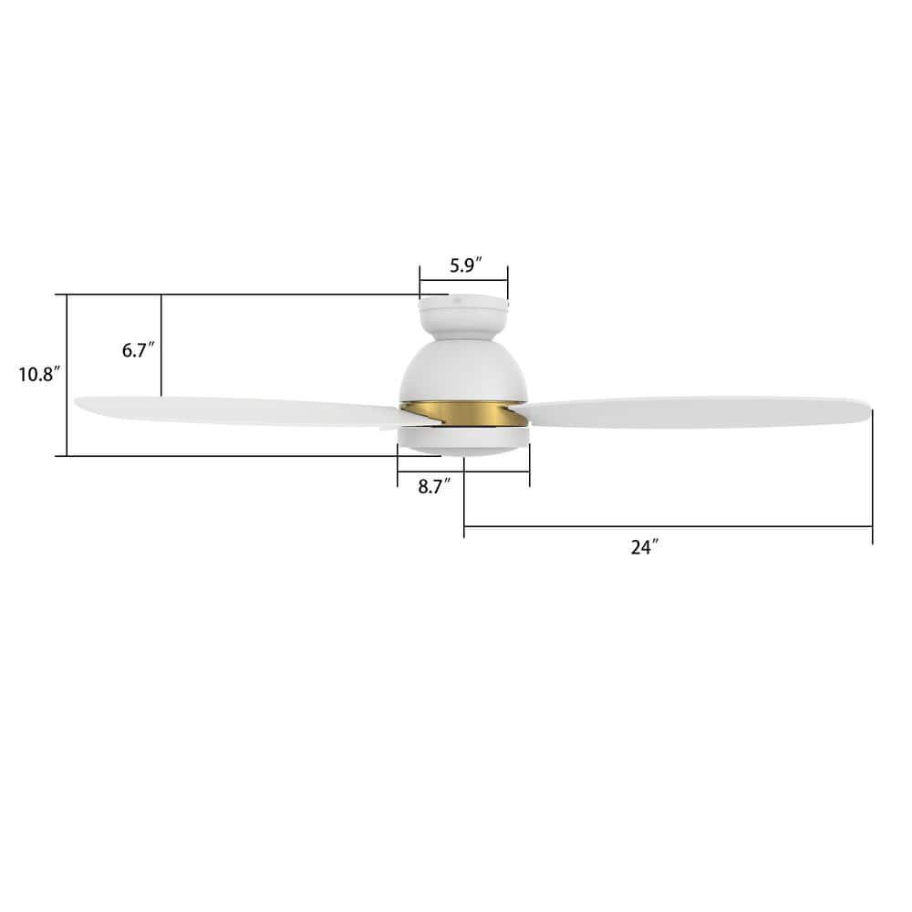 CARRO Biscay 48 in Integrated LED IndoorOutdoor White Smart Ceiling Fan with Light and Remote Works with AlexaGoogle Home