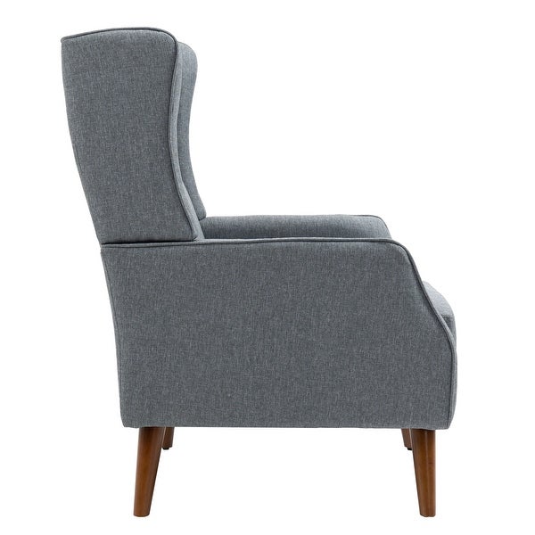 Modern High Back Cotton Linen Accent Chair