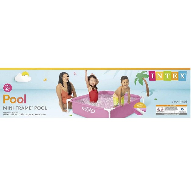 Intex Mini Frame Above Ground Swimming Pool Pink 48in X 48in X12in