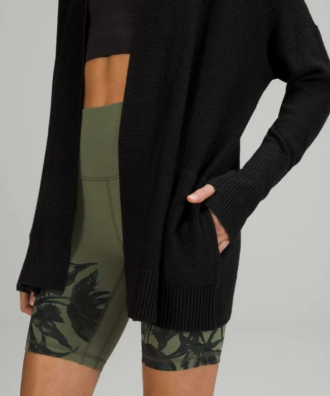 Cashlu Drop-Shoulder Knit Wrap