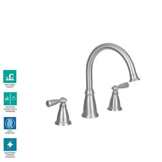 MOEN Banbury 2-Handle Deck-Mount High Arc Roman Tub Faucet in Spot Resist Brushed Nickel (Valve Included) 86924SRN