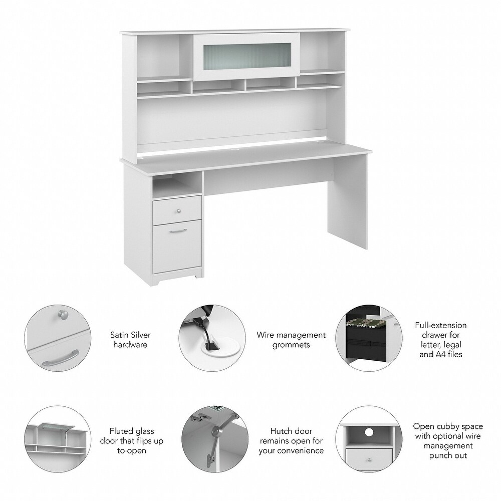 72W Computer Desk with Hutch and Drawers by Bush Furniture