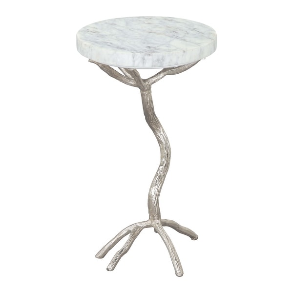 Countryside Side Table White and Silver