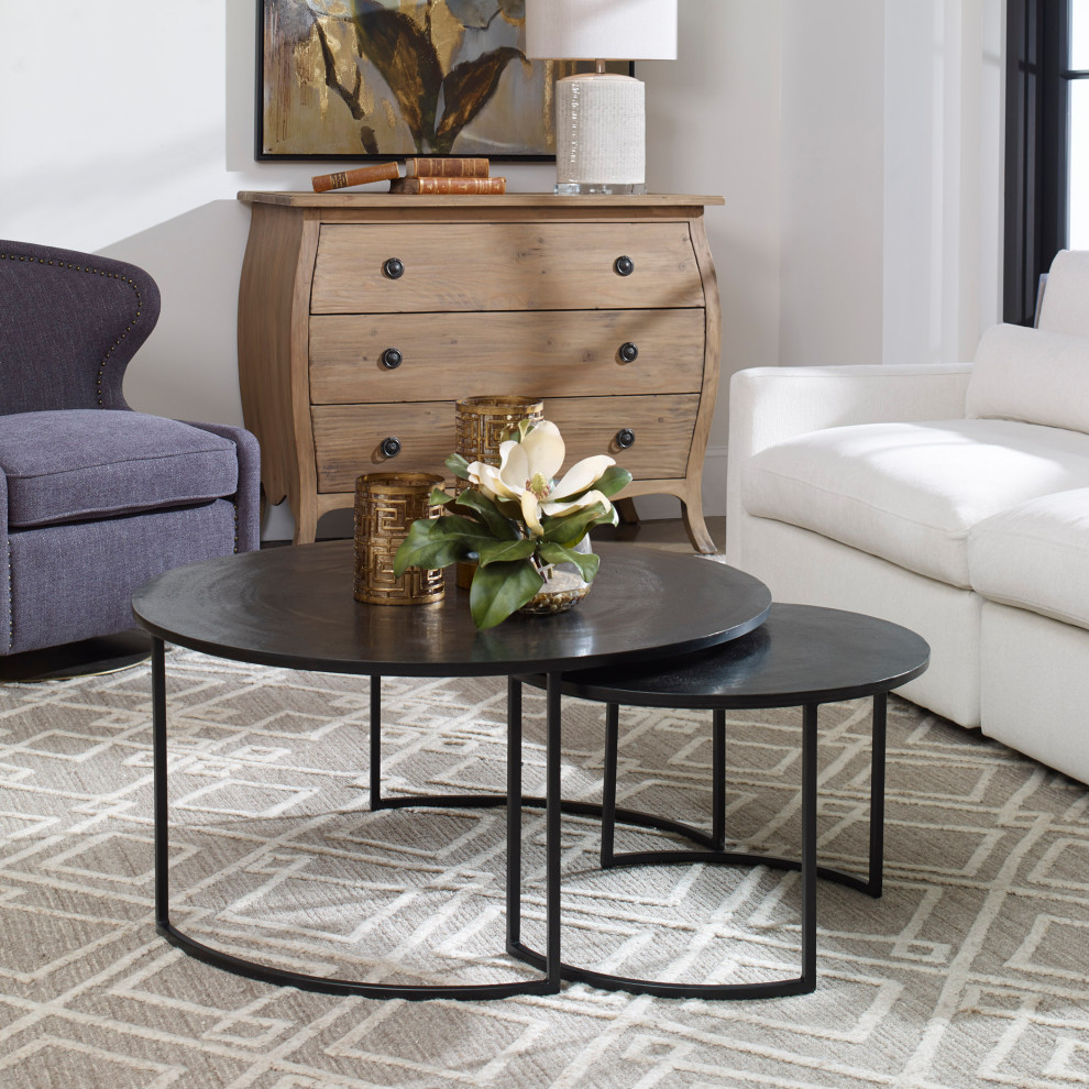 Uttermost Barnette Modern Nesting Coffee Tables S/2   Coffee Tables   by Buildcom  Houzz