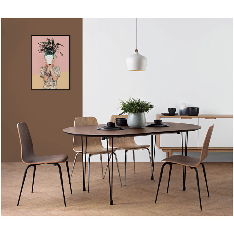 Omeo Dining Table 1.7M - Walnut/Blk