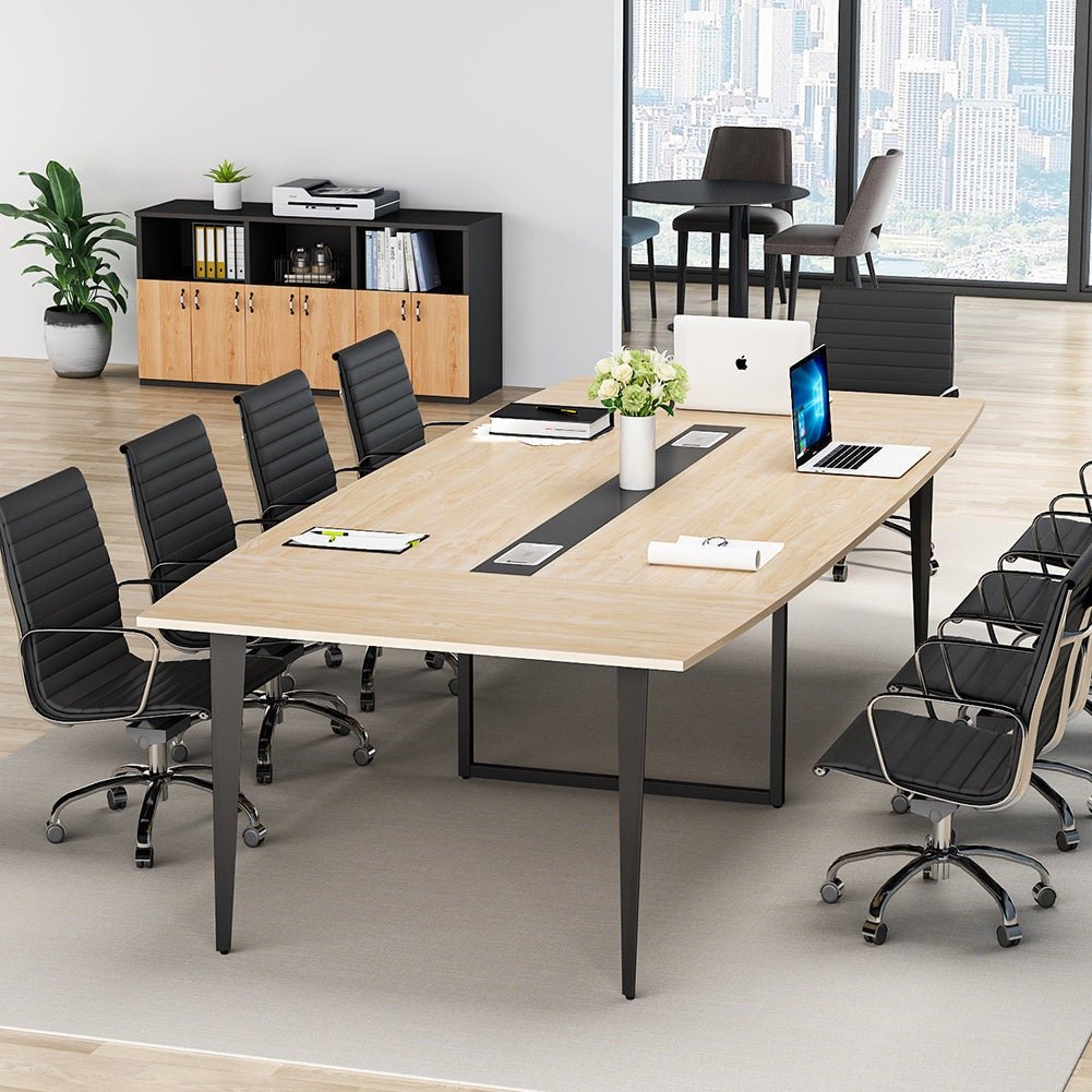 6FT / 8FT Conference Table, Modern Boat Shaped Meeting Table