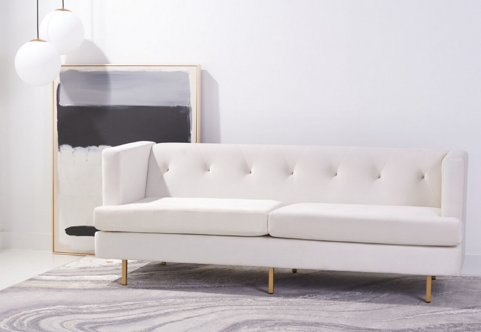 Safavieh Couture Konrad Velvet Sofa   Contemporary   Sofas   by Safavieh  Houzz