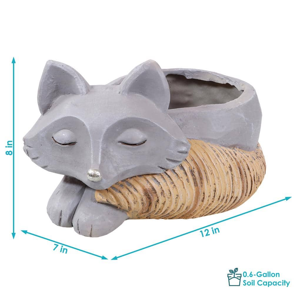 Sunnydaze Sunnydaze 8 in. Indoor Ceramic Planter Statue Finley The Fox ART-240