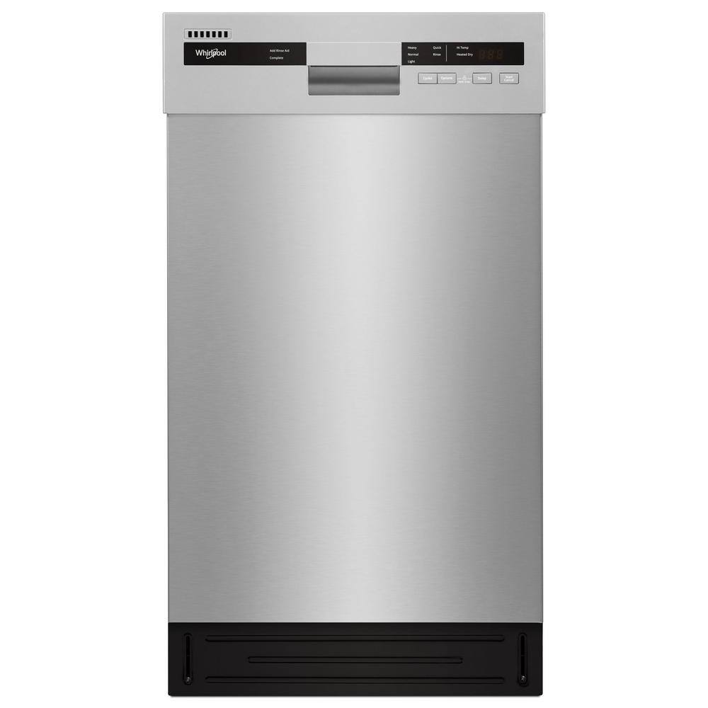 Whirlpool 18 in. Monochromatic Stainless Steel Front Control Built-In Compact Dishwasher with Stainless Steel Tub 50 dBA WDF518SAHM