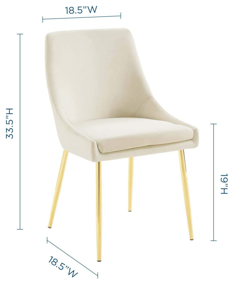 Set of 2 Dining Chair  Sleek Golden Legs With Velvet Upholstered Seat   Contemporary   Armchairs And Accent Chairs   by Declusia  Houzz