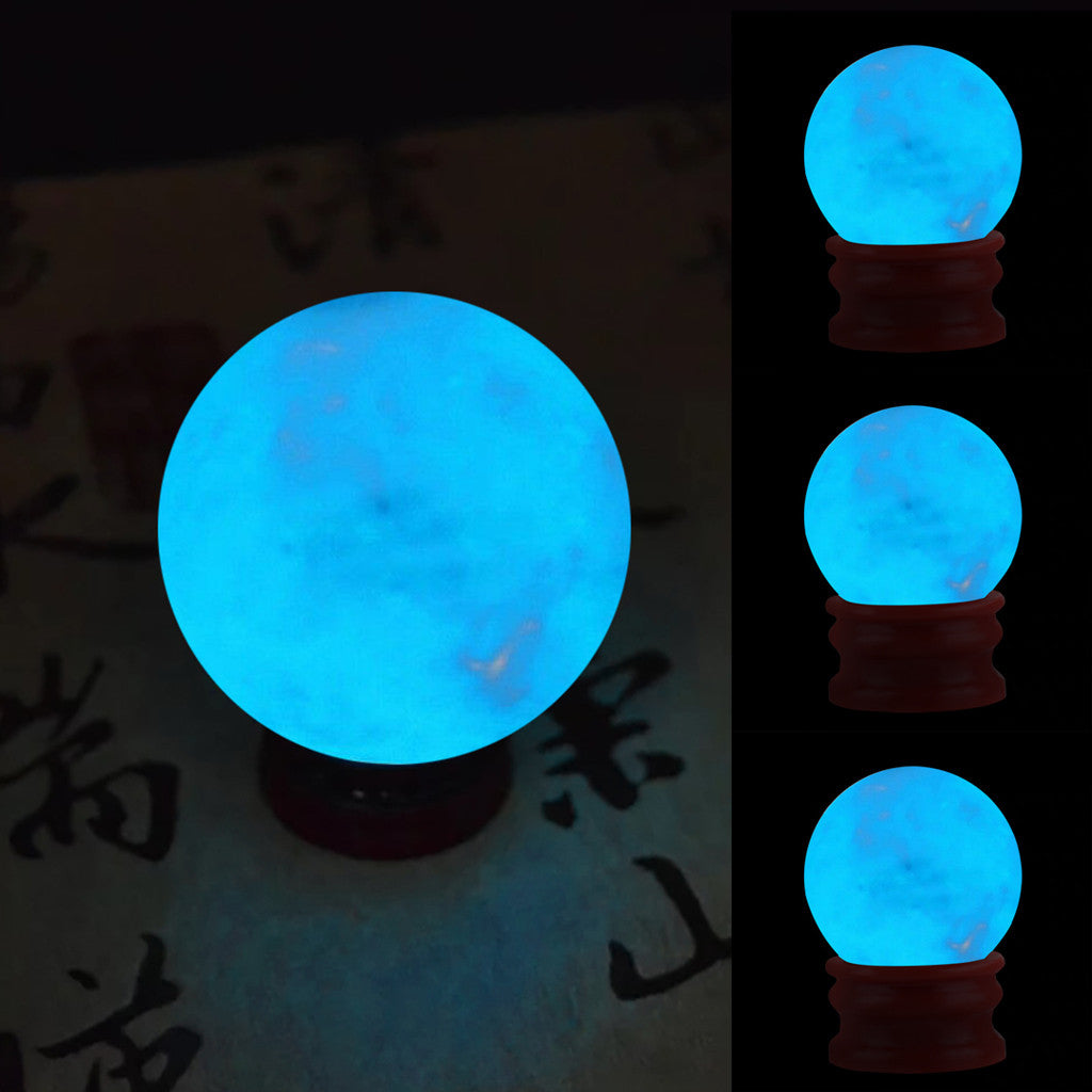 35MM Blue Luminous Quartz Sphere Ball Glow In The Dark Stone Led lights for bedroom outdoor floor lamp pendant DIY Wedding Party Bedroom Terrace(Multicolor)